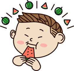 여름을 상징하는 신선한 수박 이미지. 시원하고 상큼한 분위기의 수박 조각, 배경, 패턴 등 다양한 형태로 구성된 과일 디자인