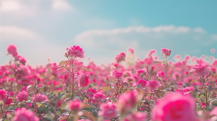 Rose Festival Flower Field Background: A Brocade of Fragrance Spreads across the Wilderness, Painting a Gorgeous Scroll of Thousands of Magnificent Roses Shining with Universal Romance