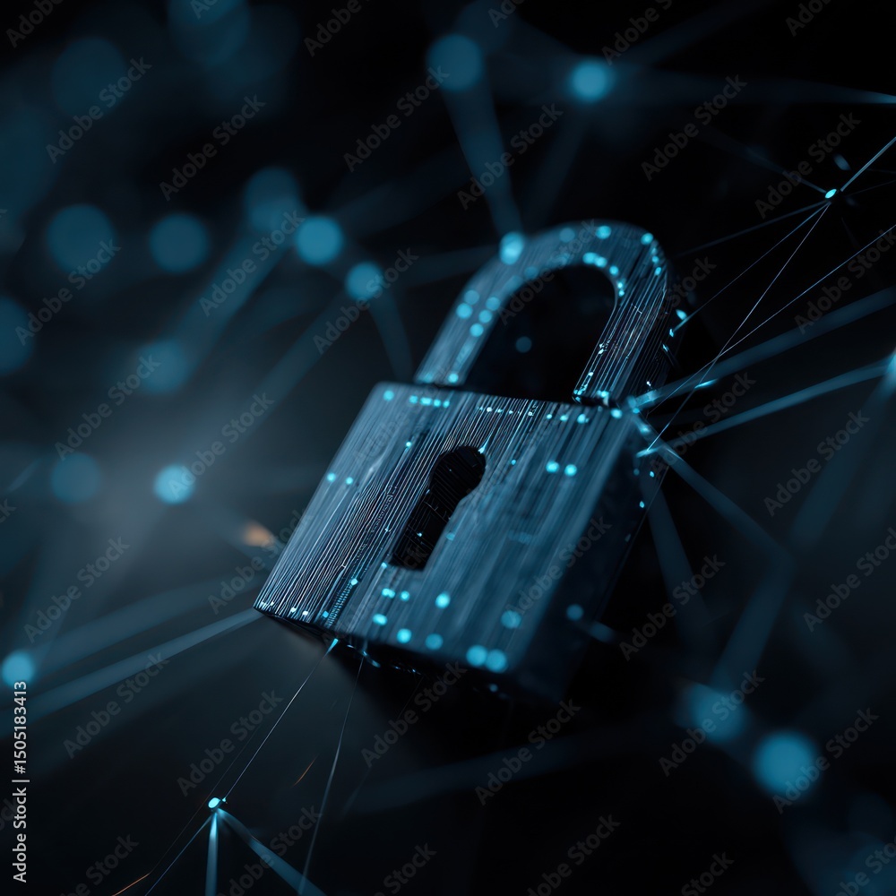 Poster secure cyber defense system featuring advanced digital threat detection and real-time analysis.