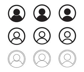User Profile Icons Collection. User icon. profile, avatar, Person Profile, User silhouette, icon for app or web site, user icon solid and line style.
