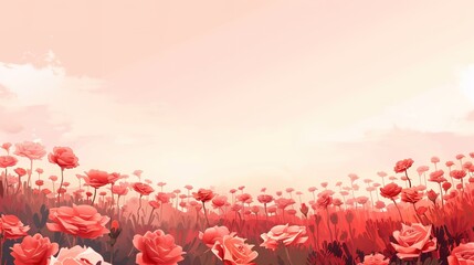 Rose Festival Flower Field Background: A Brocade of Fragrance Spreads across the Wilderness, Painting a Gorgeous Scroll of Thousands of Magnificent Roses Shining with Universal Romance