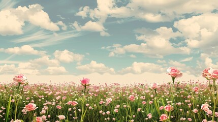 Rose Festival Flower Field Background: A Brocade of Fragrance Spreads across the Wilderness, Painting a Gorgeous Scroll of Thousands of Magnificent Roses Shining with Universal Romance