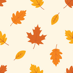 Obraz premium autumn leaves seamless pattern