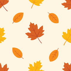 Obraz premium autumn leaves seamless pattern