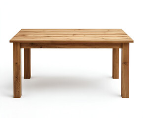 Fototapeta premium Simple wooden furniture pieces like a chair, table, and stool are isolated on a white background