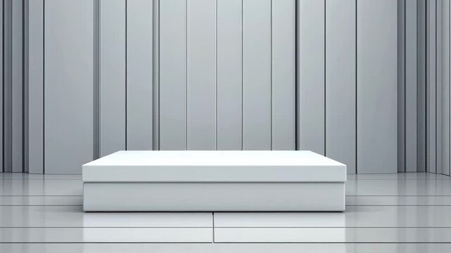 Minimalist White Platform in Modern Room: Product Display Background