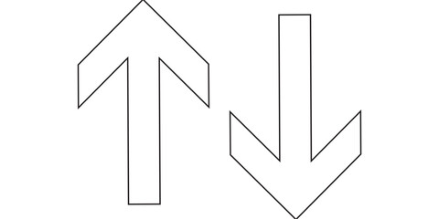 Up and down arrow icon in trendy style. Upward and downward sign symbol.eps 10