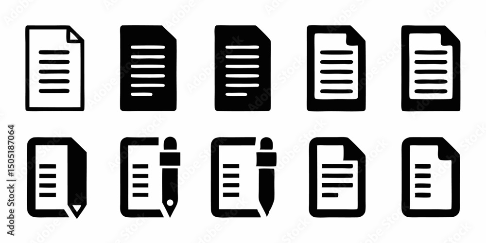 Poster document with pen icon form symbol isolated design