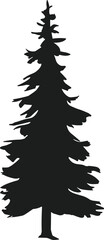 Obraz premium Minimalist Pine Tree Silhouette Vector – Evergreen Forest Tree Illustration for Nature and Outdoor Projects