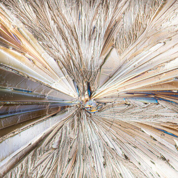 Close-up of unique sugar crystal structures with intricate patterns
