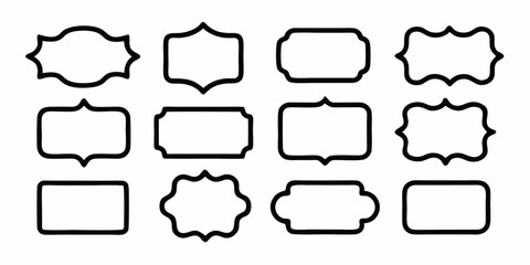 Wavy edge rectangle frames design set