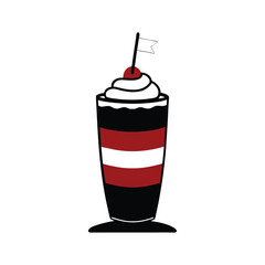 Retro Style Ice Cream Soda Illustration