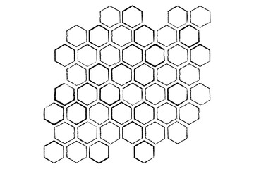 Propolis Honey comb. Honeycomb structure pattern. Honey, pollen, wax, parchment and bee products in sketch style. Stock vector illustration isolated on a white background.