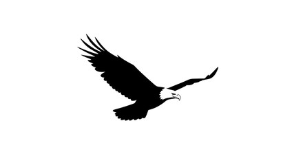 Majestic Eagle in Flight A Stunning Black and White Vector Illustration