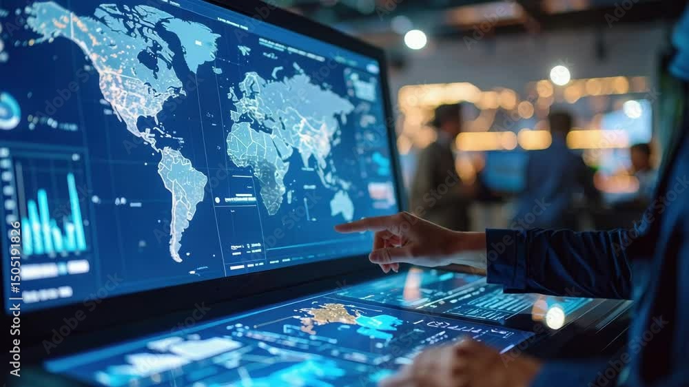 Aufkleber innovation and research drive interactive digital world map technology for advanced data visualizati
