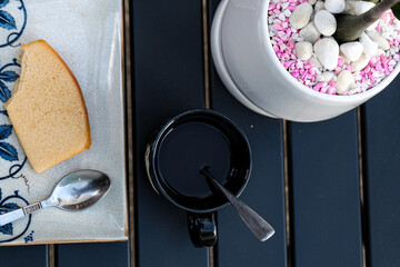 Coffee Time with Sweet Cake and Zen Vibes