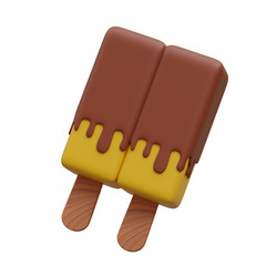 Ice Cream Double Stick 3D Icon