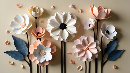 Beautiful spring flower image with blooming flowers, a perfect nature design