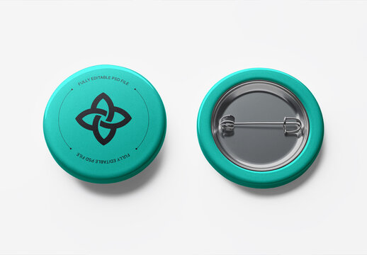 Two Button Badges Mockup