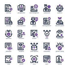 Career Mentorship Icon pack for your website, mobile, presentation, and logo design. Career Mentorship Icon dual tone design. Vector graphics illustration and editable stroke.