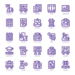 College Application Icon pack for your website, mobile, presentation, and logo design. College Application Icon line basic color design. Vector graphics illustration and editable stroke.