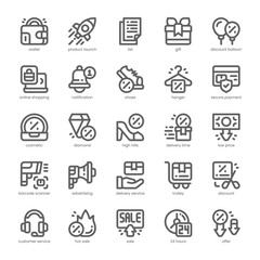 Cyber Monday Icon pack for your website, mobile, presentation, and logo design. Cyber Monday Icon outline design. Vector graphics illustration and editable stroke.