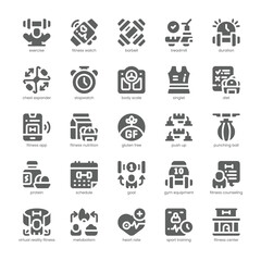 Fitness Goal Icon pack for your website, mobile, presentation, and logo design. Fitness Goal Icon solid design. Vector graphics illustration and editable stroke.