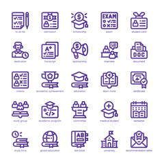 Scholarship Application Icon pack for your website, mobile, presentation, and logo design. Scholarship Application Icon line basic color design. Vector graphics illustration and editable stroke.