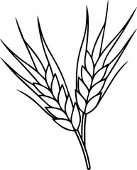 wheat outline vector illustration line art coloring book page