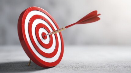 Red with an arrow representing business goals icon concept focused on achieving desired outcomes and success metrics