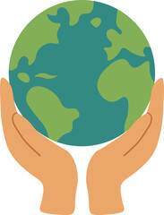 Hands Holding Earth Globe - Save the Planet Illustration