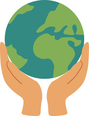 Hands Holding Earth Globe - Save the Planet Illustration