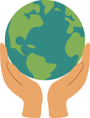 Hands Holding Earth Globe - Save the Planet Illustration