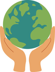 Hands Holding Earth Globe - Save the Planet Illustration