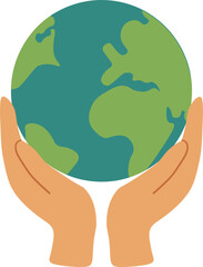 Hands Holding Earth Globe - Save the Planet Illustration