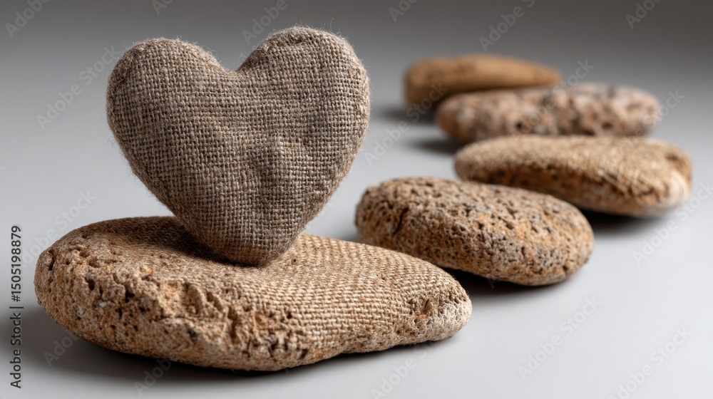 Poster heart symbol representing the customer journey and emotional connection building between consumers a