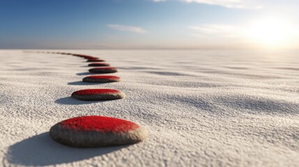 Path with milestones illustration representing the customer journey and key points in consumer experience and interaction