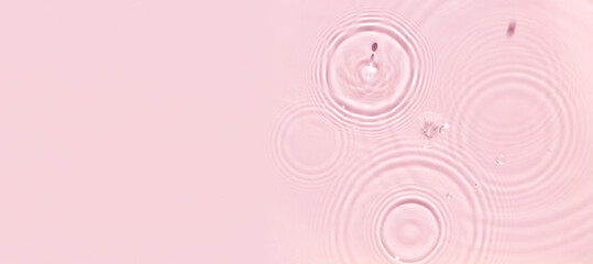 banner water texture ripples wave clean transparent water abstract background in pink color