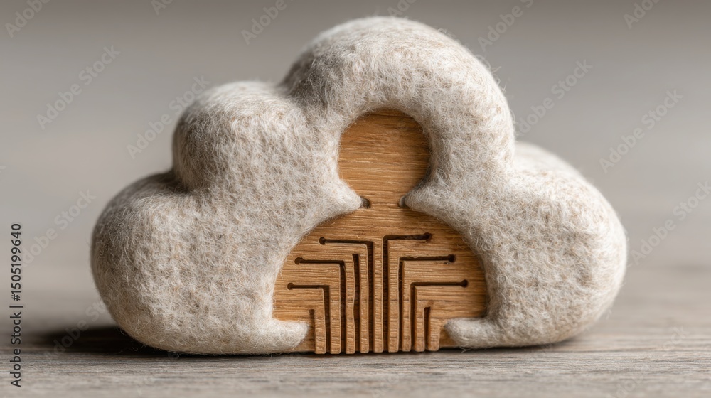 Aufkleber digital hr icon concept featuring cloud and user icon with circuit design representing modern human 
