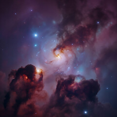 Cosmic nebula swirls starry night deep space