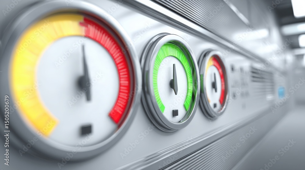 Poster efficiency dashboard icon concept featuring a sleek user interface with performance metrics and data