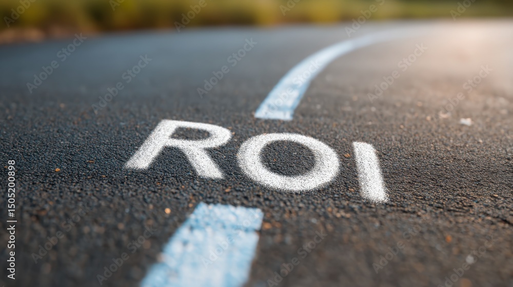 Poster empathetic roi path icon concept demonstrating a guided revenue journey with visual elements for bus