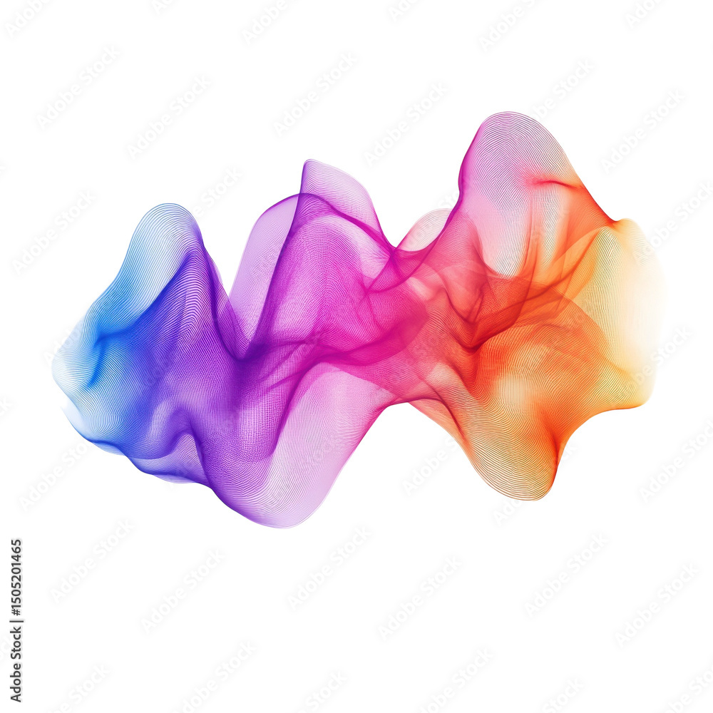 Poster Ethereal gradient mesh flowing across the void transitioning from cool on transparent background