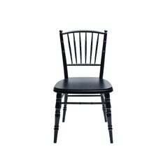 Fototapeta premium Single Black Wooden Chair Isolated on Transparent Background