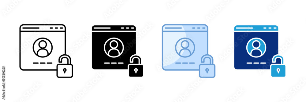 Poster user permissions icon set multiple style collection