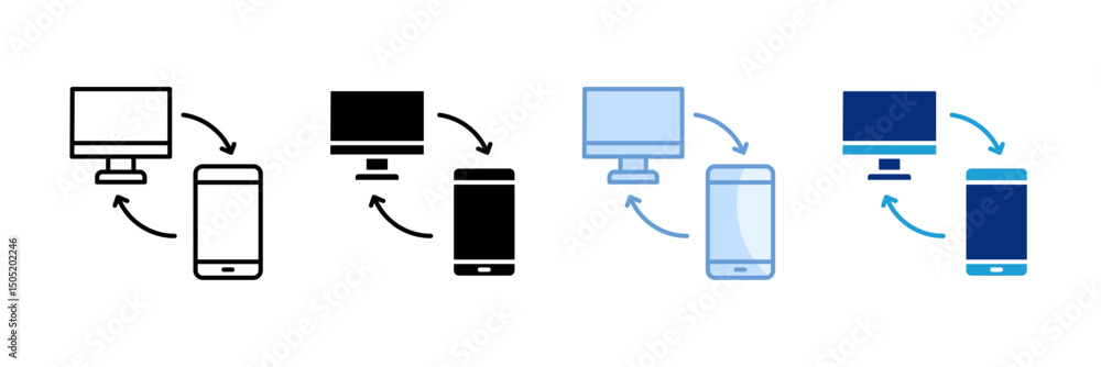 Poster cross platform compatibility icon set multiple style collection