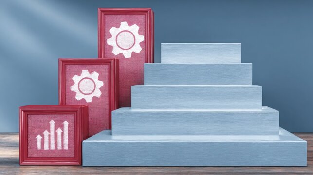 Employee development journey icon concept depicting pathway with growth symbolizing professional development and progression