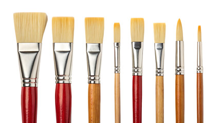 Fototapeta premium Set of paint brushes isolated on a white background png ai generated