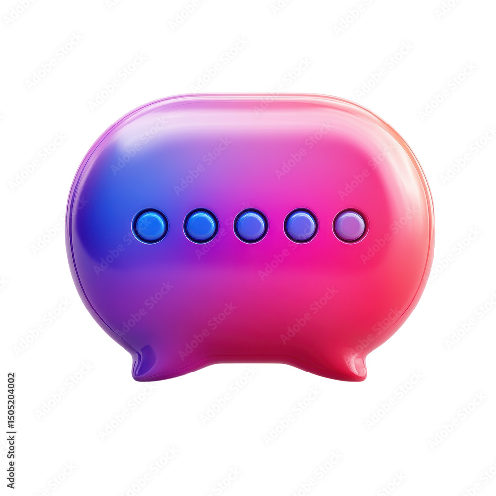 Poster a vibrant speech bubble icon symbolizing connection and conversations with on transparent background