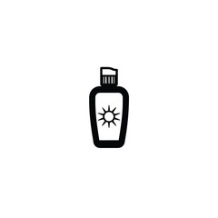 Silhouette of sun protection bottle basic icon on white background